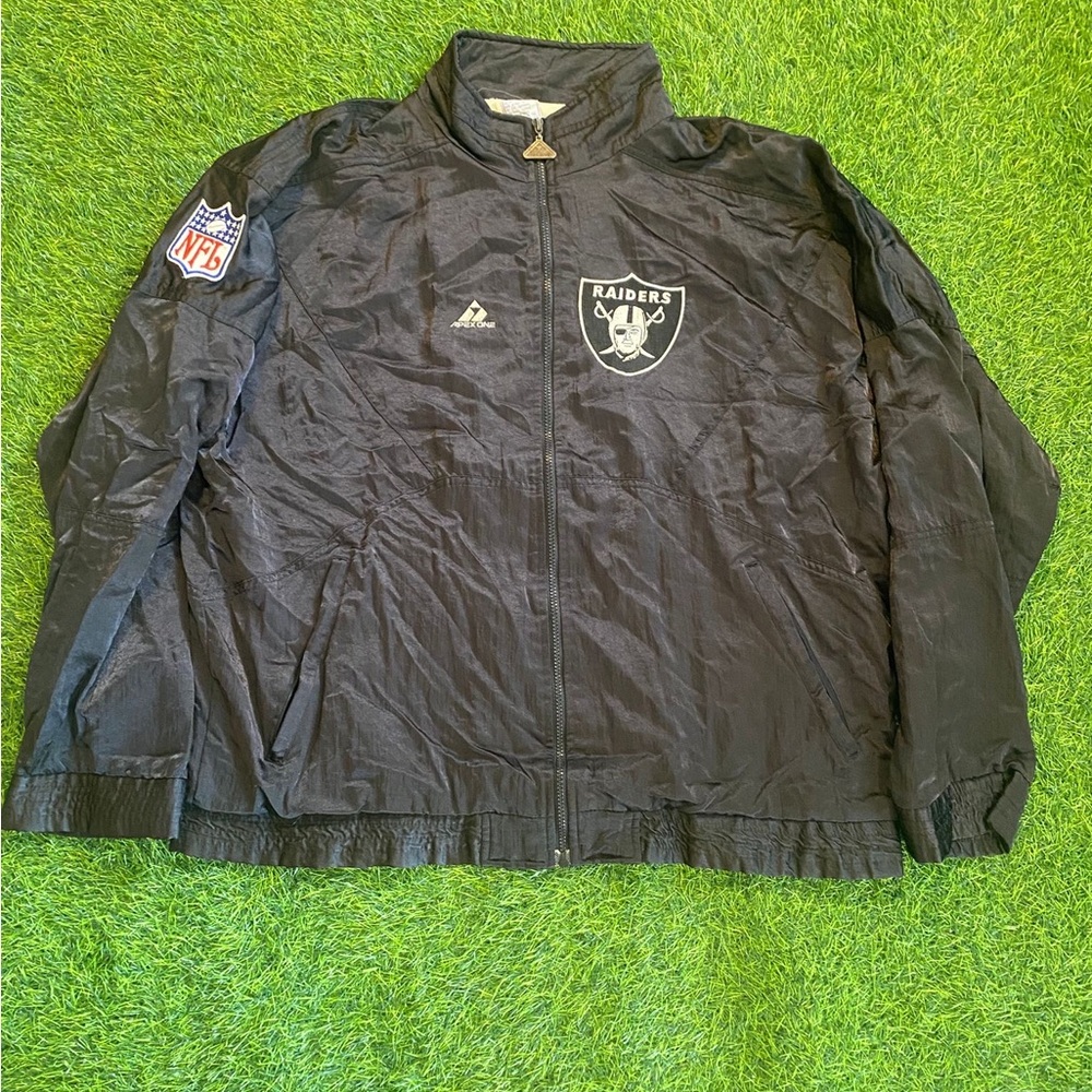 Vintage nfl apex one Oakland Las Vegas raiders zip up jacket size XL